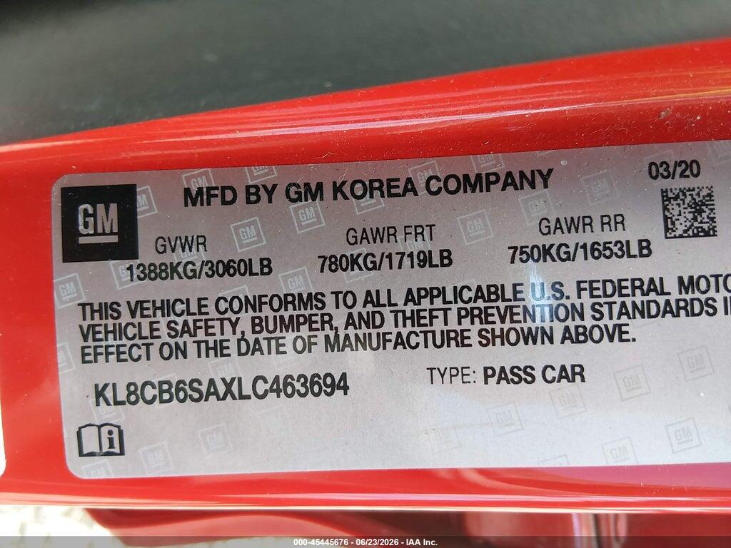 KL8CB6SAXLC463694 2020 CHEVROLET SPARK photo no. 9