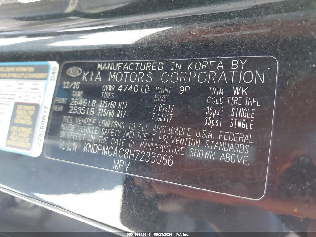 KNDPMCAC8H7235066 2017 KIA SPORTAGE photo no. 9