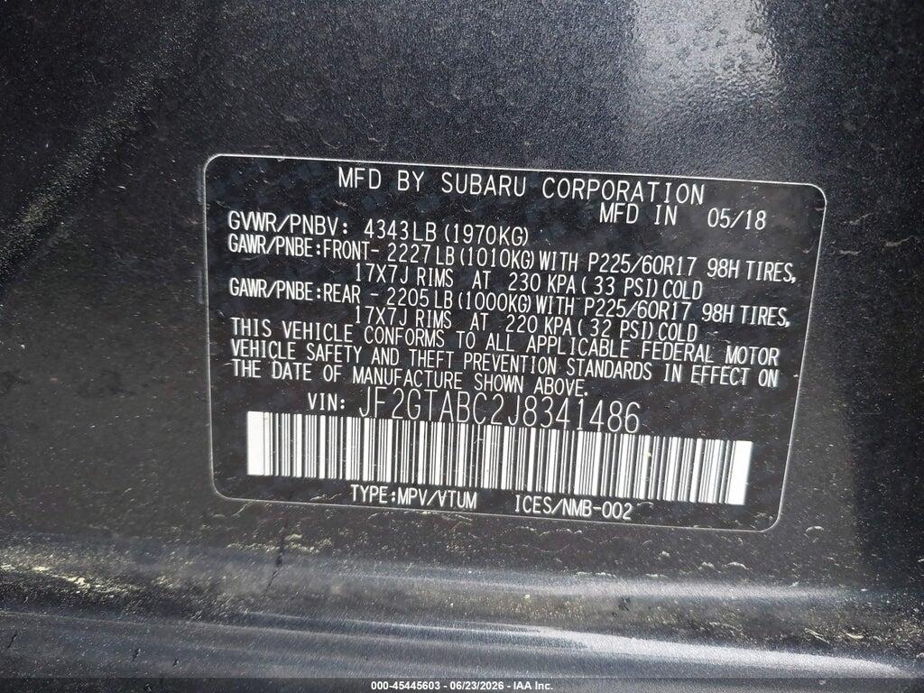 JF2GTABC2J8341486 2018 SUBARU CROSSTREK photo no. 9