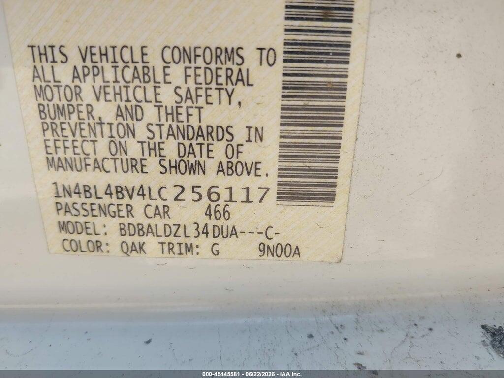 1N4BL4BV4LC256117 2020 NISSAN ALTIMA photo no. 9