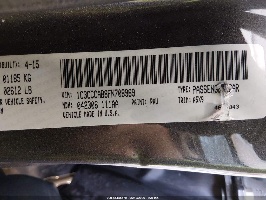 1C3CCCAB8FN708969 2015 CHRYSLER 200 photo no. 9