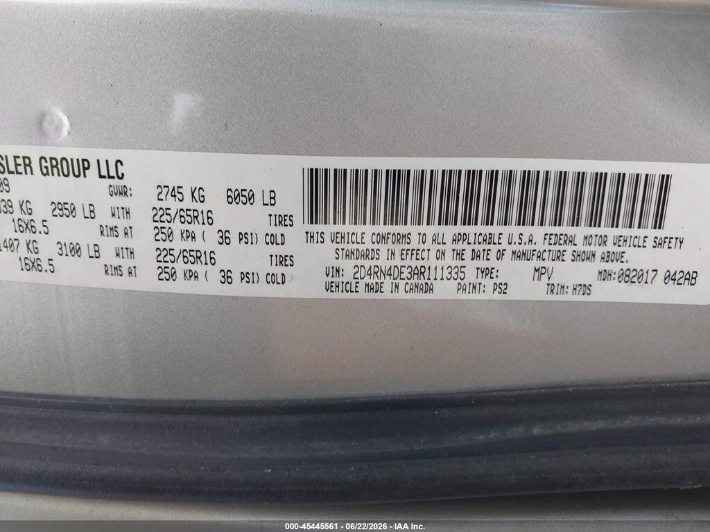 2D4RN4DE3AR111335 2010 DODGE GRAND CARAVAN photo no. 9