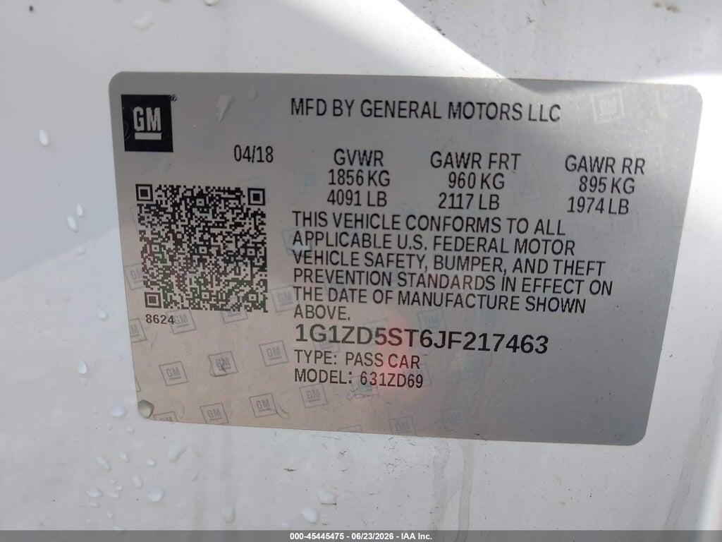 1G1ZD5ST6JF217463 2018 CHEVROLET MALIBU photo no. 9