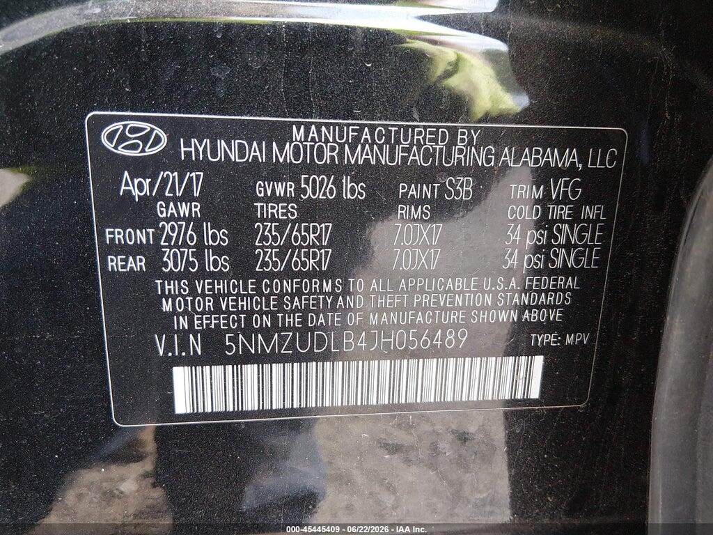 5NMZUDLB4JH056489 2018 HYUNDAI SANTA FE SPORT photo no. 9
