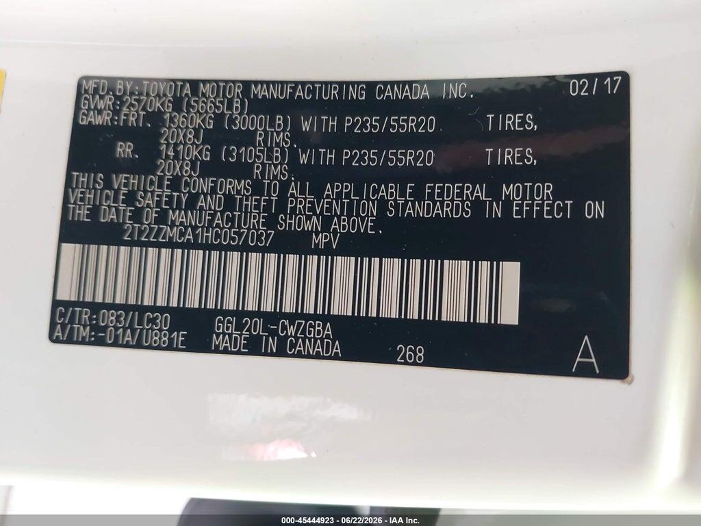 2T2ZZMCA1HC057037 2017 LEXUS RX 350 photo no. 9