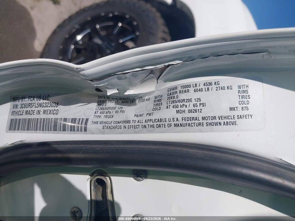 3C6UR5FL5NG323038 2022 RAM 2500 photo no. 9