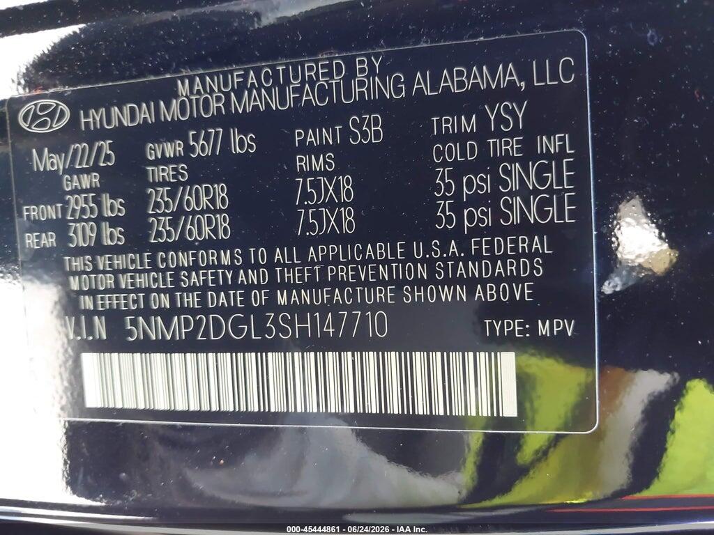 5NMP2DGL3SH147710 2025 HYUNDAI SANTA FE photo no. 9
