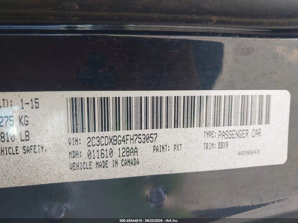 2C3CDXBG4FH753057 2015 DODGE CHARGER photo no. 9