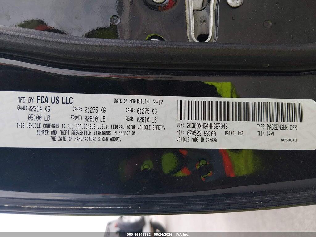 2C3CDXHG4HH667046 2017 DODGE CHARGER photo no. 9