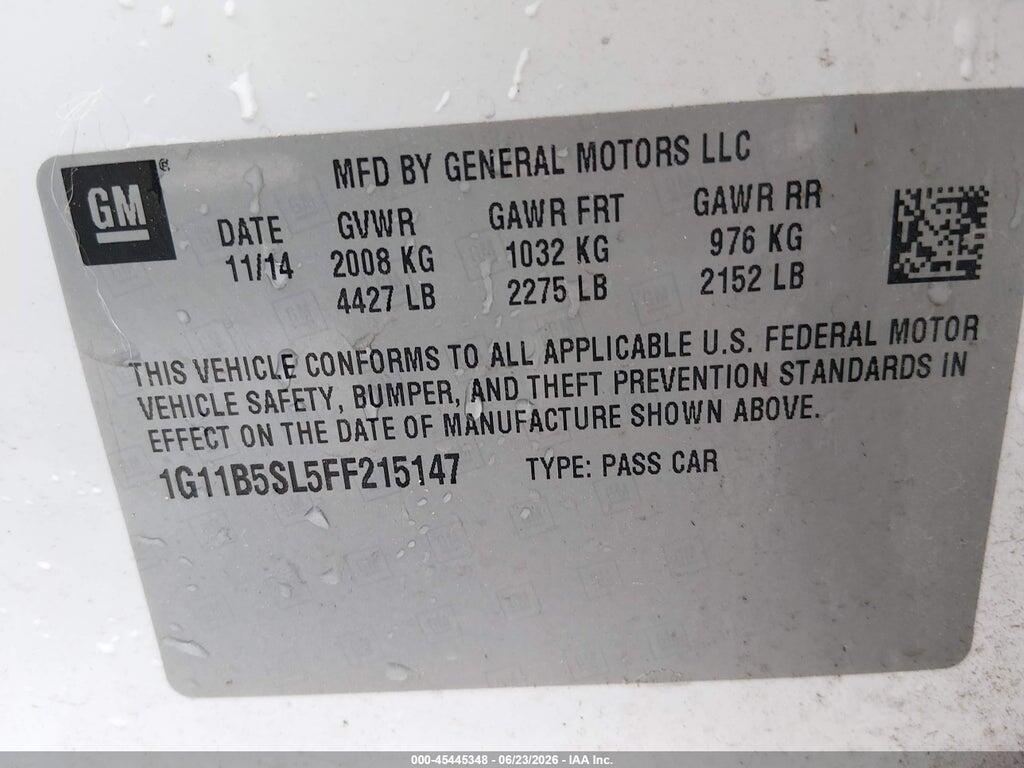 1G11B5SL5FF215147 2015 CHEVROLET MALIBU photo no. 9