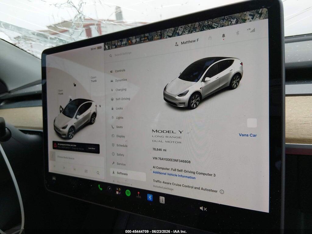 7SAYGDEE3NF346808 2022 TESLA MODEL Y photo no. 7
