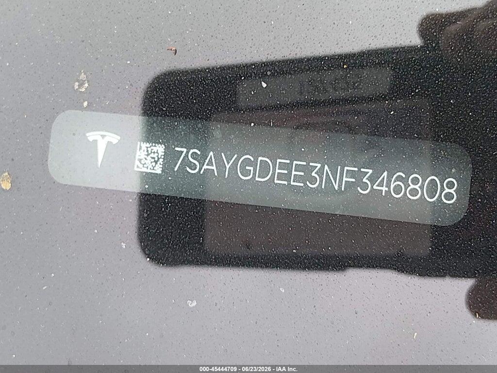 7SAYGDEE3NF346808 2022 TESLA MODEL Y photo no. 9