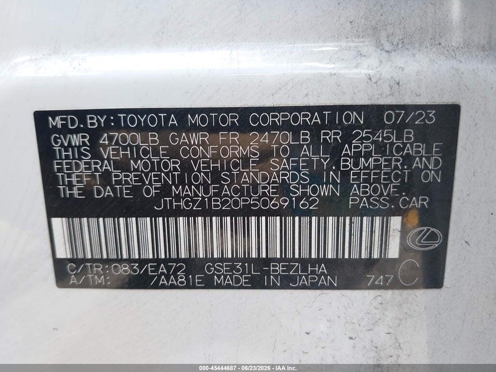 JTHGZ1B20P5069162 2023 LEXUS IS 350 photo no. 9