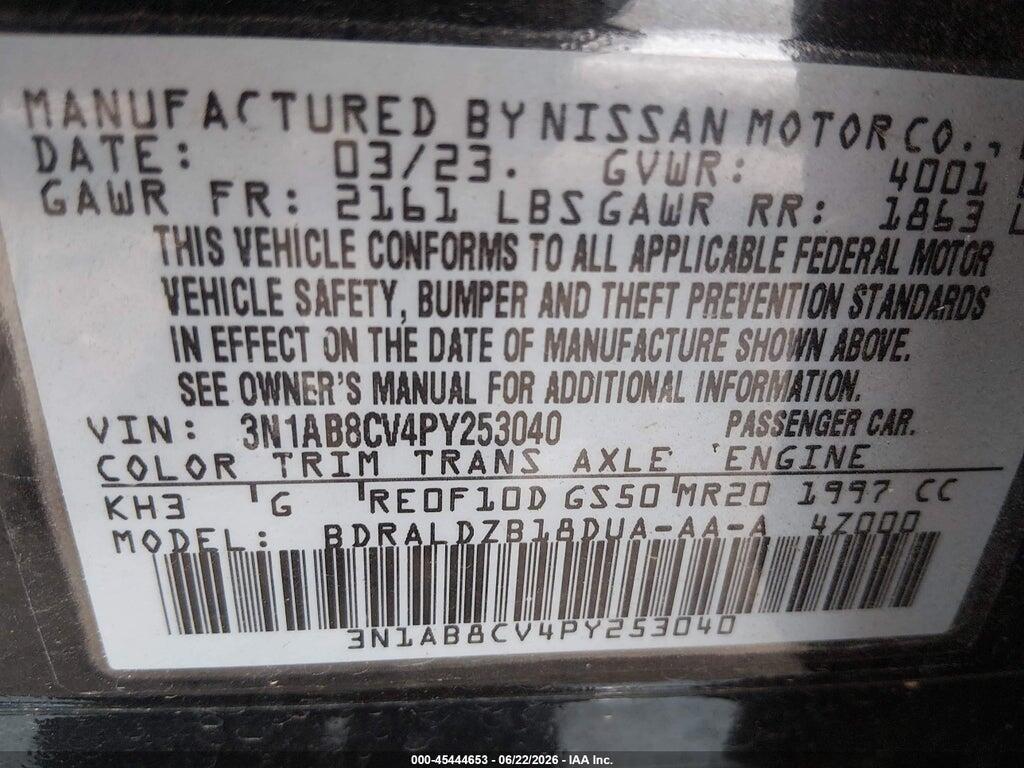 3N1AB8CV4PY253040 2023 NISSAN SENTRA photo no. 9