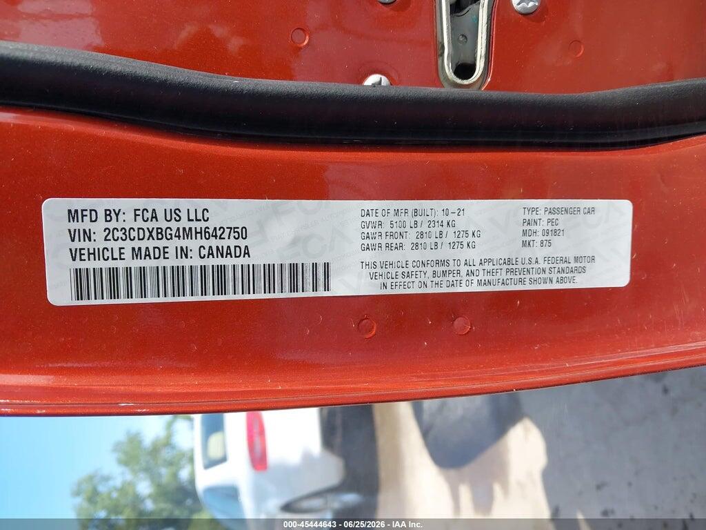 2C3CDXBG4MH642750 2021 DODGE CHARGER photo no. 9