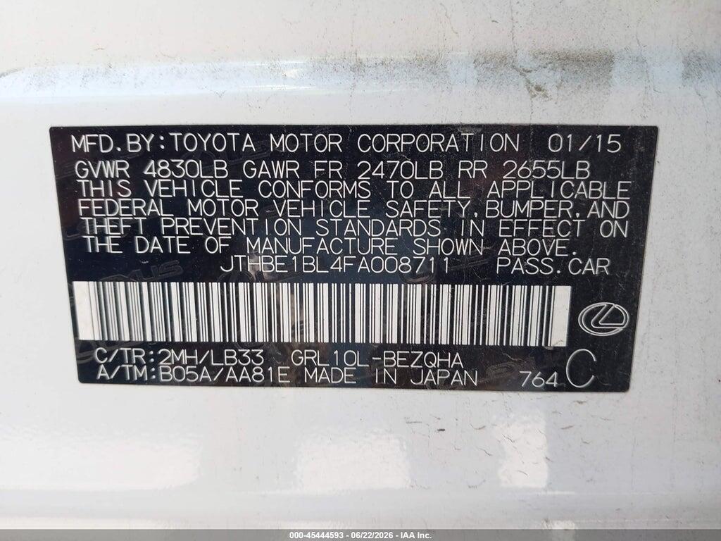 JTHBE1BL4FA008711 2015 LEXUS GS 350 photo no. 9