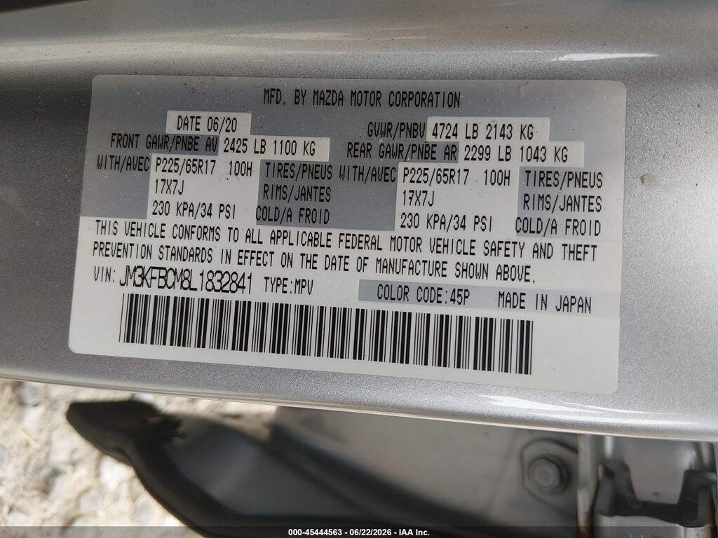 JM3KFBCM8L1832841 2020 MAZDA CX-5 photo no. 9