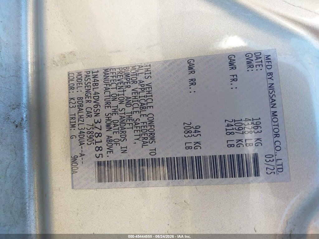 1N4BL4DV6SN378185 2025 NISSAN ALTIMA photo no. 9