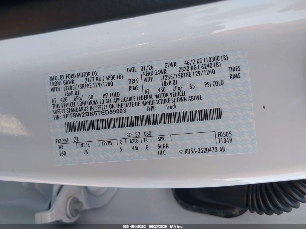 1FT8W2BN5TED59003 2026 FORD F-250 photo no. 9