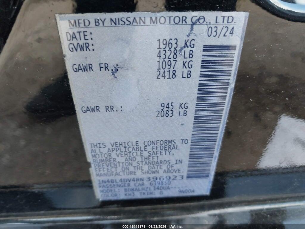 1N4BL4DV4RN396923 2024 NISSAN ALTIMA photo no. 9