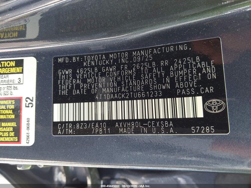 4T1DAACK2TU661233 2026 TOYOTA CAMRY photo no. 9
