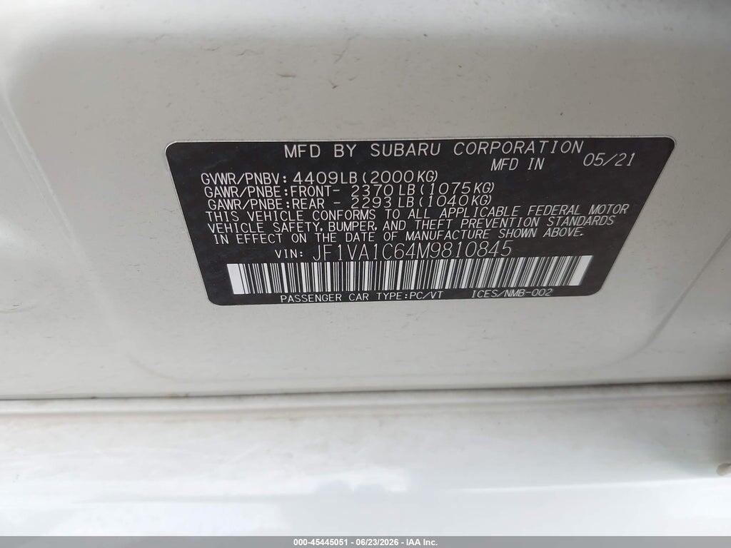 2021 SUBARU WRX PREMIUM — Фото 9 из 16