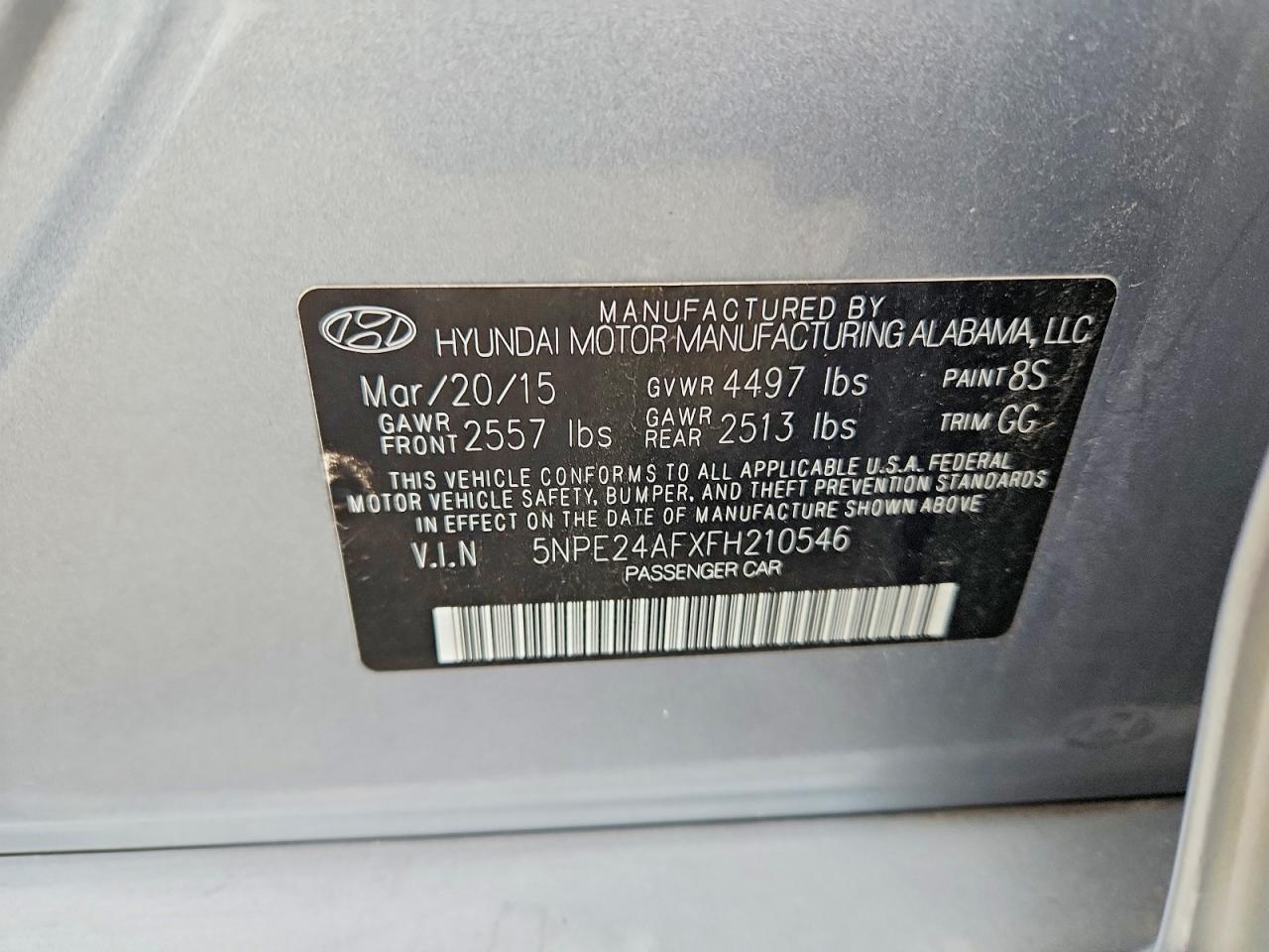 2015 HYUNDAI SONATA SE — Фото 12 из 12