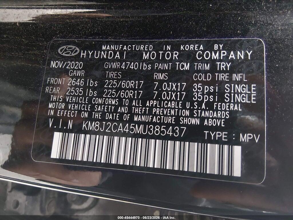 KM8J2CA45MU385437 2021 HYUNDAI TUCSON photo no. 9