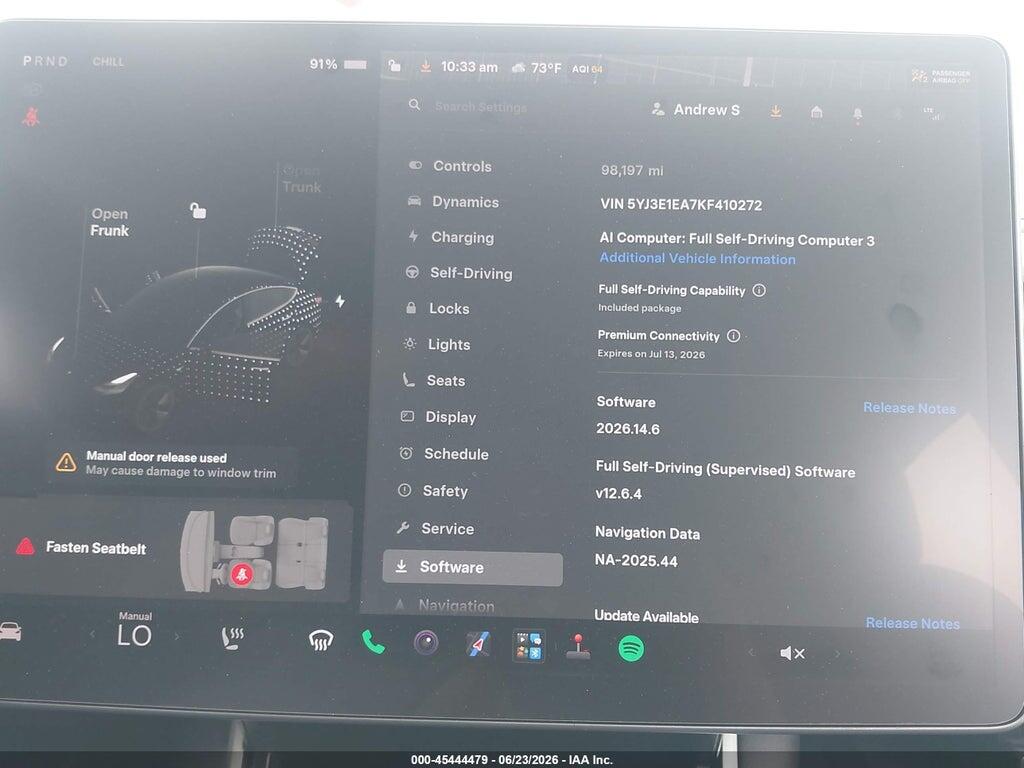 5YJ3E1EA7KF410272 2019 TESLA MODEL 3 photo no. 7