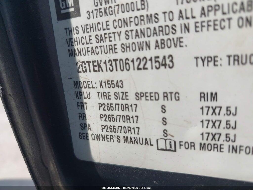 2GTEK13T061221543 2006 GMC SIERRA 1500 photo no. 9