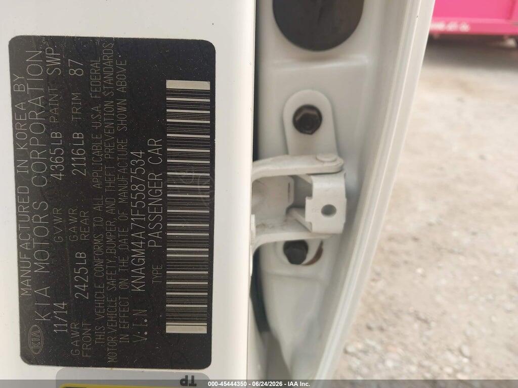 KNAGM4A71F5587534 2015 KIA OPTIMA photo no. 9