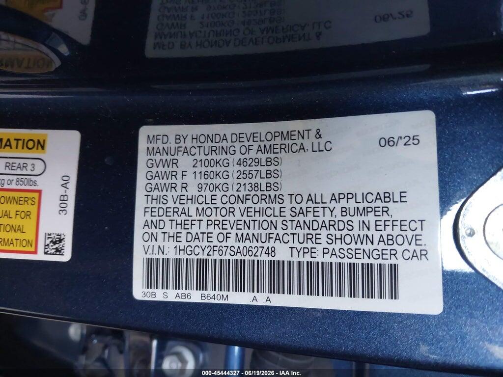 1HGCY2F67SA062748 2025 HONDA ACCORD HYBRID photo no. 9