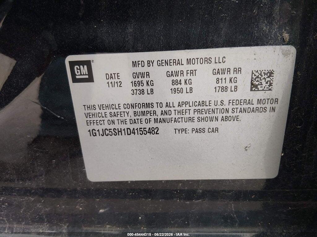 1G1JC5SH1D4155482 2013 CHEVROLET SONIC photo no. 9