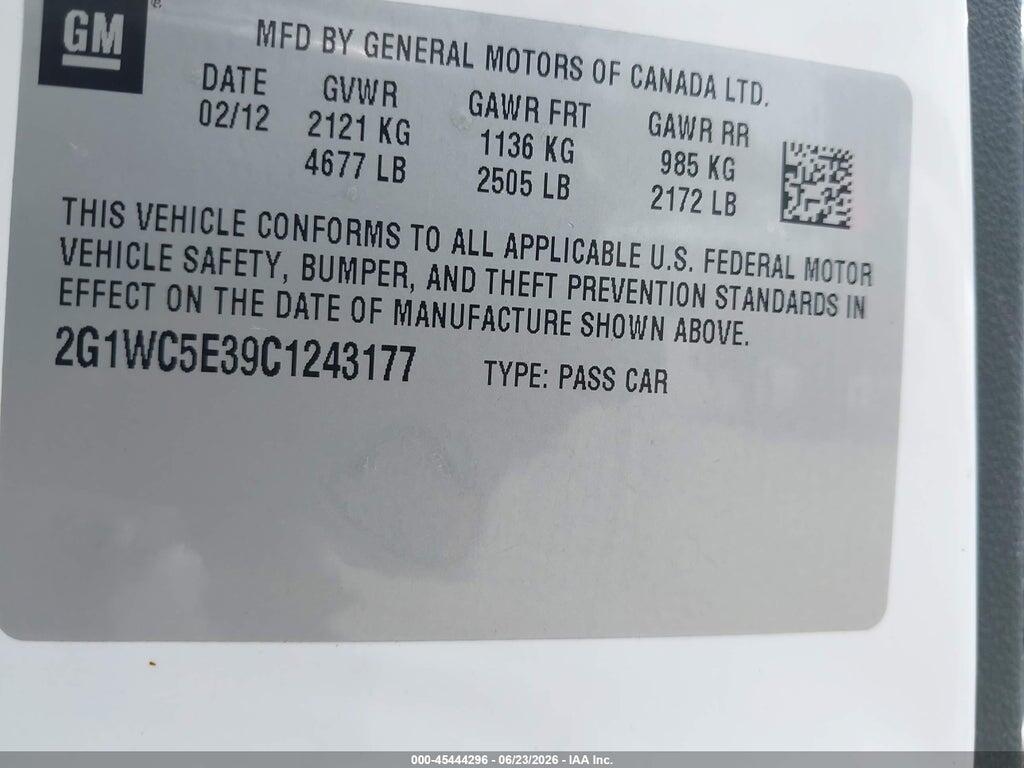 2G1WC5E39C1243177 2012 CHEVROLET IMPALA photo no. 9