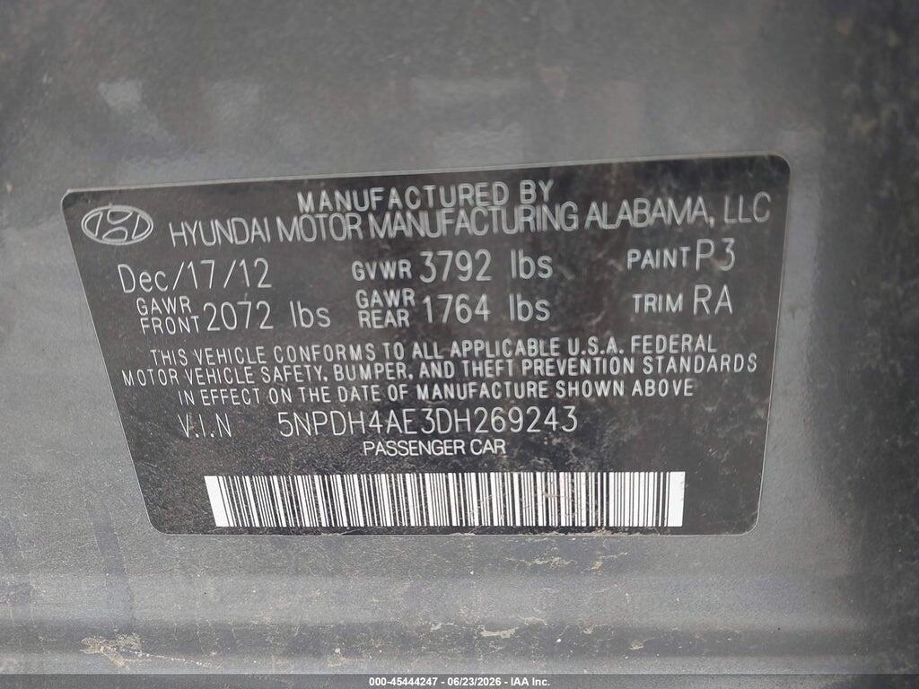 5NPDH4AE3DH269243 2013 HYUNDAI ELANTRA photo no. 9