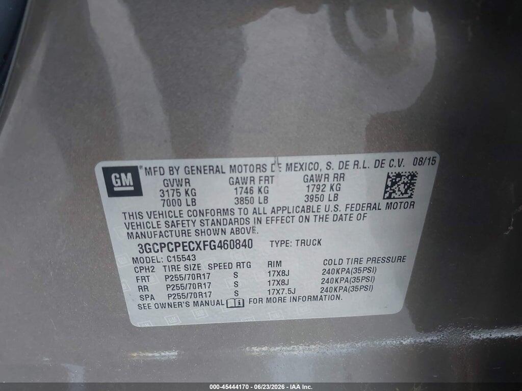 3GCPCPECXFG460840 2015 CHEVROLET SILVERADO 1500 photo no. 9