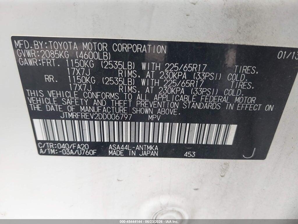JTMRFREV2DD006797 2013 TOYOTA RAV4 photo no. 9