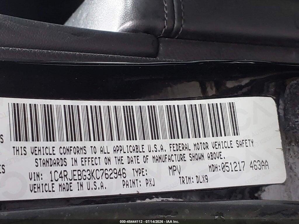 1C4RJEBG3KC762946 2019 JEEP GRAND CHEROKEE photo no. 9
