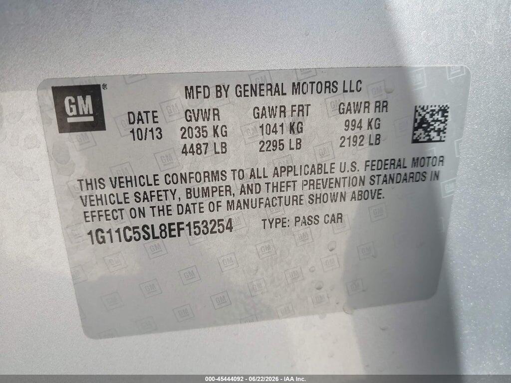 1G11C5SL8EF153254 2014 CHEVROLET MALIBU photo no. 9