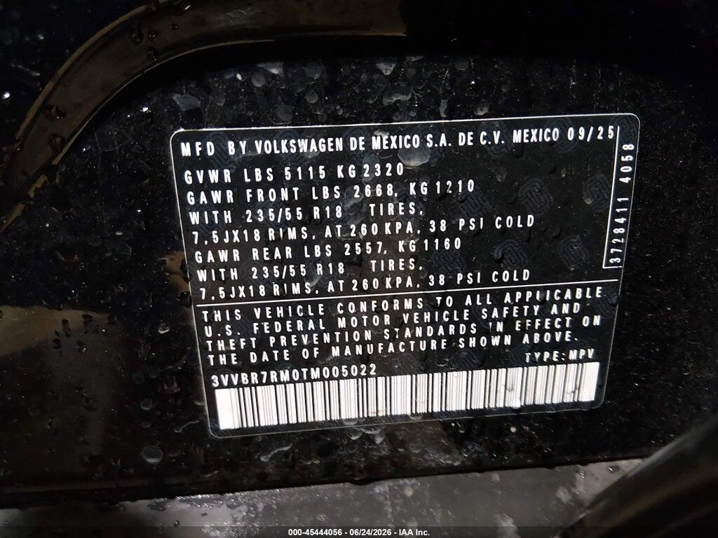 3VVBR7RM0TM005022 2026 VOLKSWAGEN TIGUAN photo no. 9
