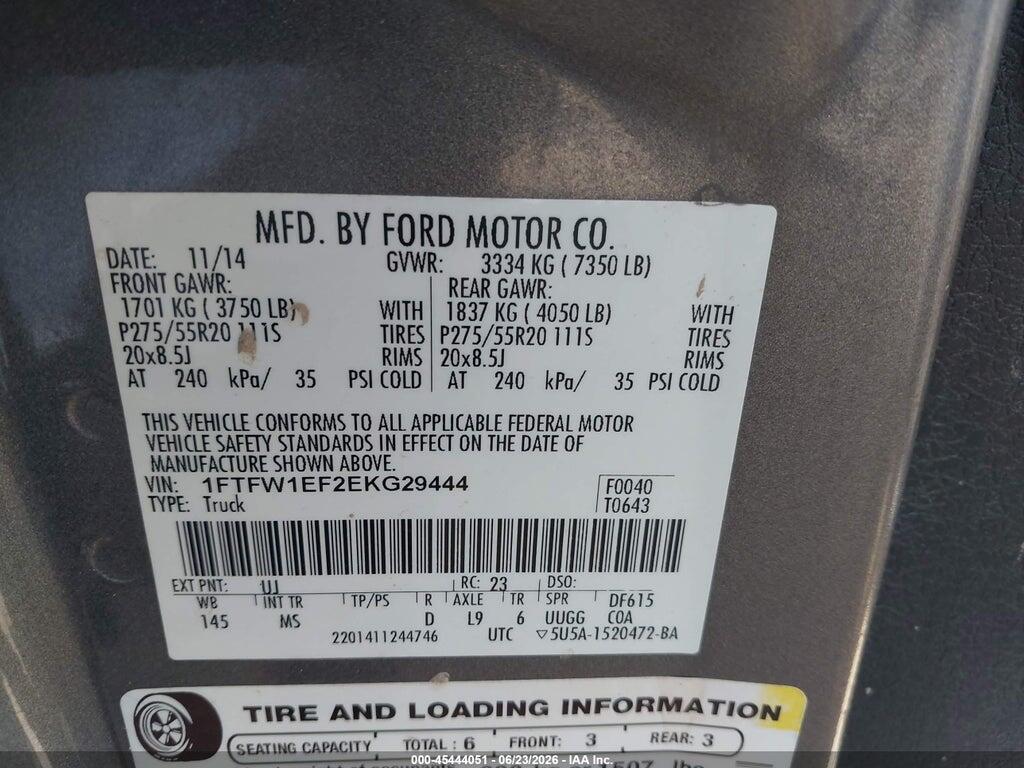 1FTFW1EF2EKG29444 2014 FORD F-150 photo no. 9