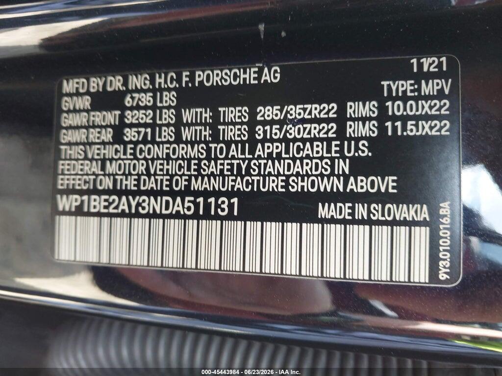 WP1BE2AY3NDA51131 2022 PORSCHE CAYENNE E-HYBRID COUPE photo no. 9