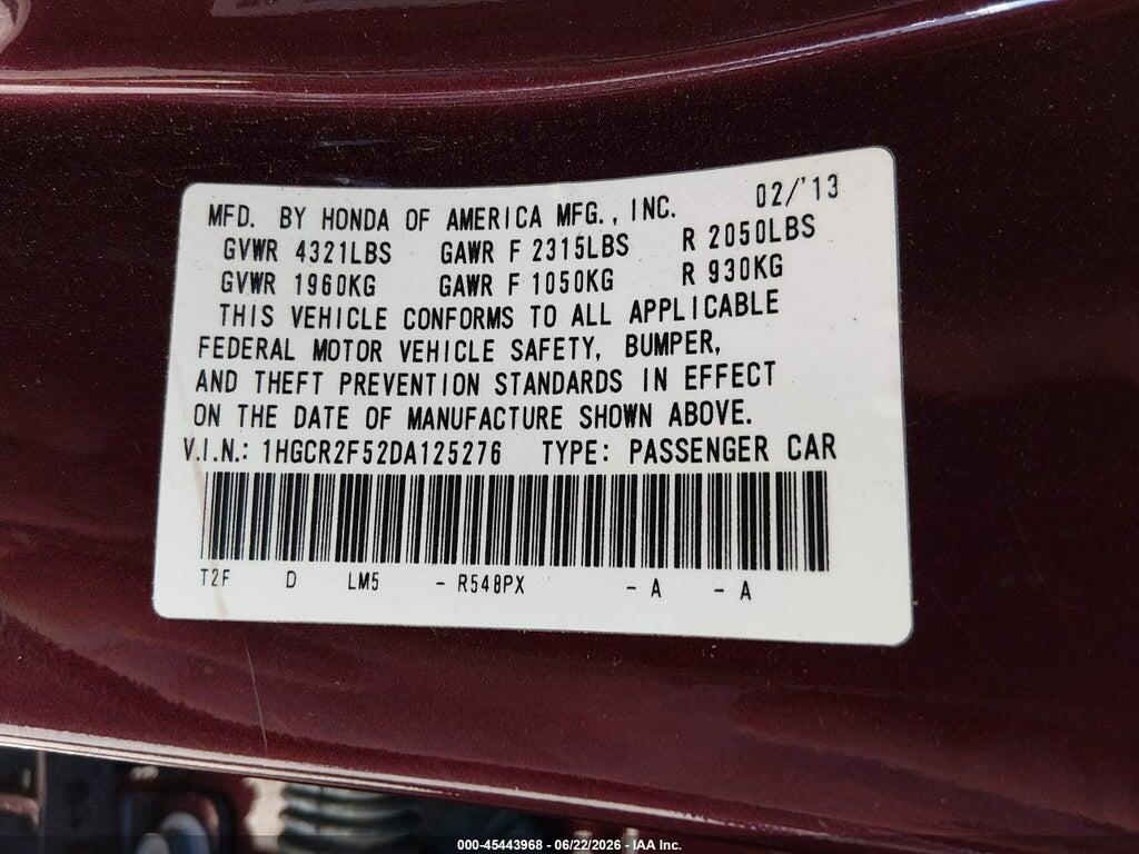 1HGCR2F52DA125276 2013 HONDA ACCORD photo no. 9
