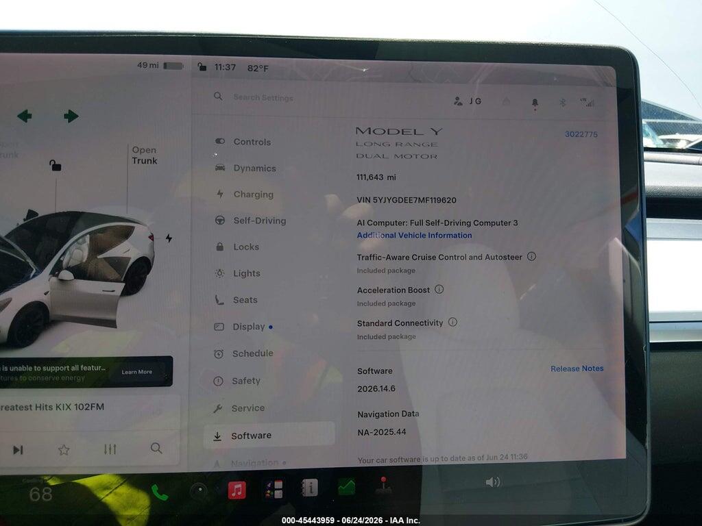 5YJYGDEE7MF119620 2021 TESLA MODEL Y photo no. 7