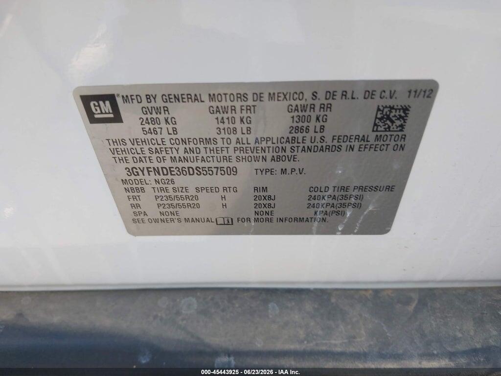 3GYFNDE36DS557509 2013 CADILLAC SRX photo no. 9