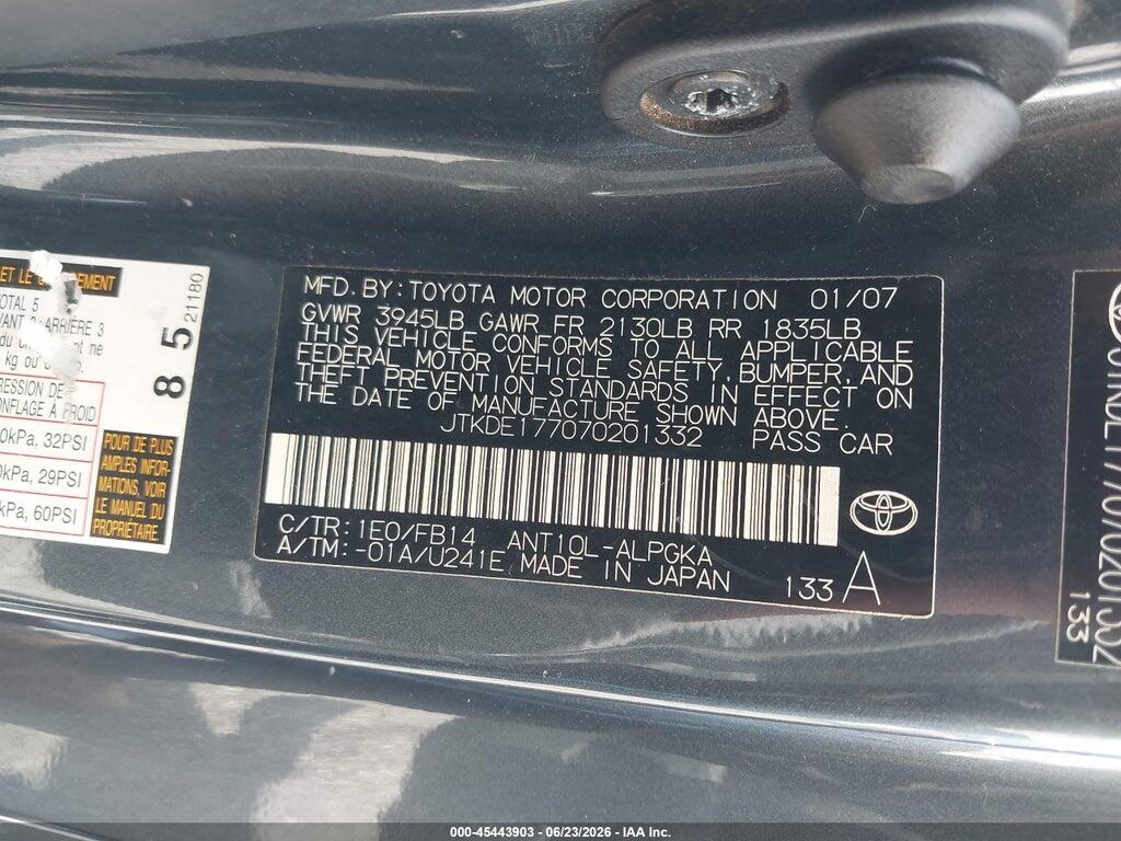 JTKDE177070201332 2007 SCION TC photo no. 9
