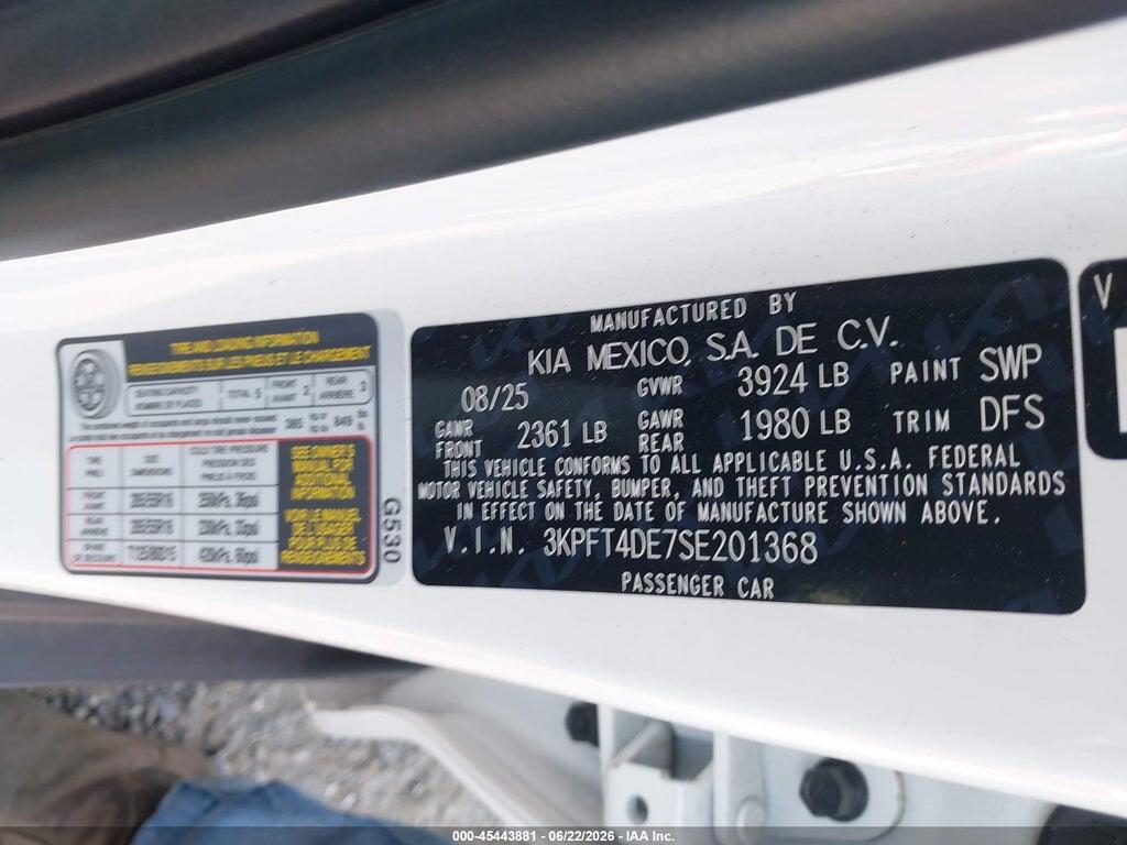 3KPFT4DE7SE201368 2025 KIA K4 photo no. 9