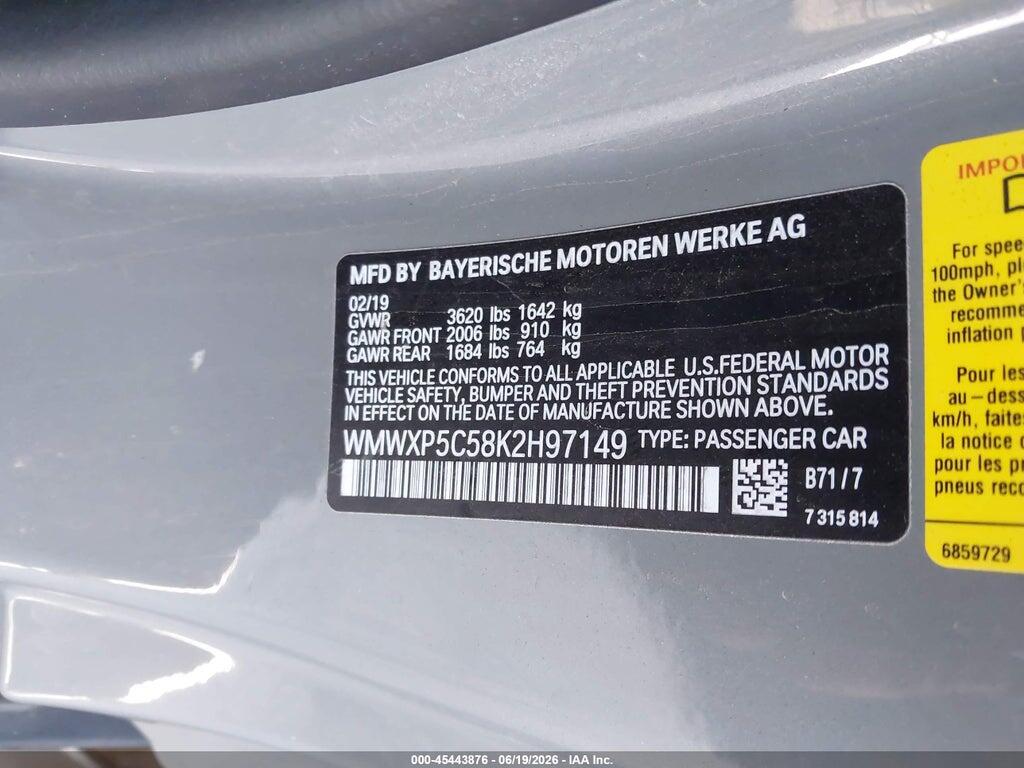 WMWXP5C58K2H97149 2019 MINI HARDTOP photo no. 9