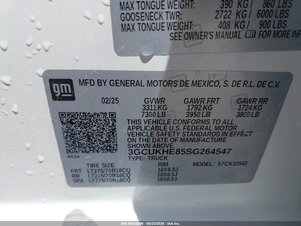 3GCUKHE85SG264547 2025 CHEVROLET SILVERADO 1500 photo no. 9