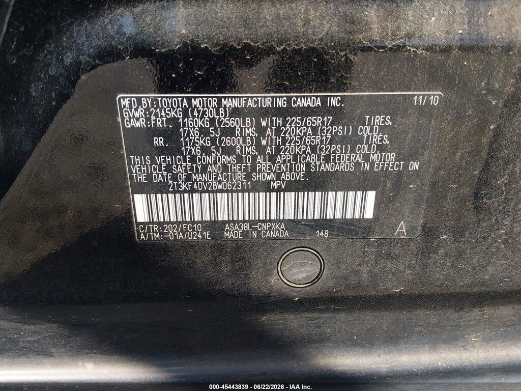 2T3KF4DV2BW062311 2011 TOYOTA RAV4 photo no. 9